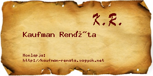 Kaufman Renáta névjegykártya